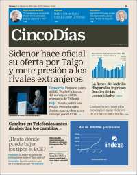 Portada de Cinco Días (España)