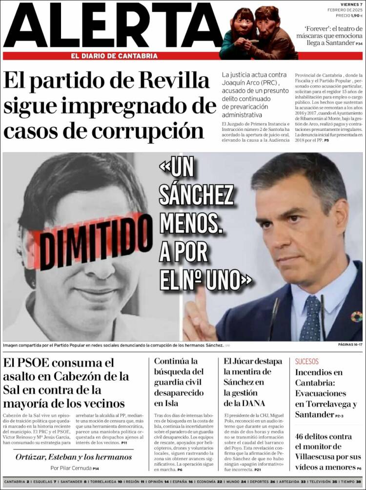 Portada de Alerta - El Diario de Cantabria (España)