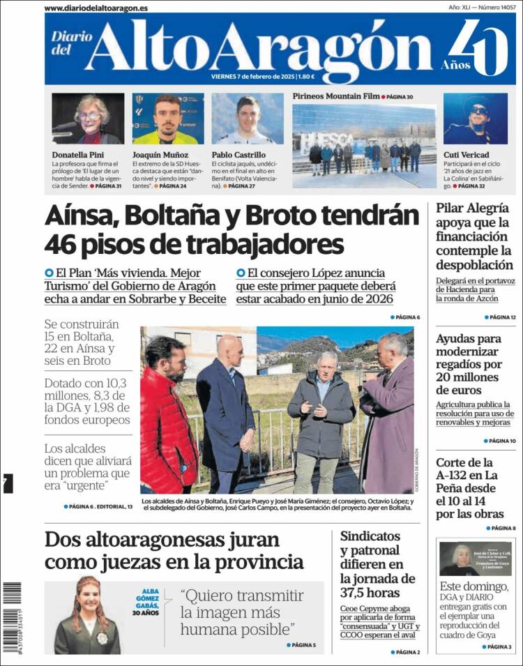 Portada de Diario del AltoAragón (España)