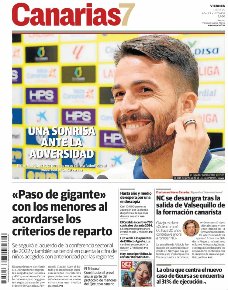 Portada de Canarias 7 (España)