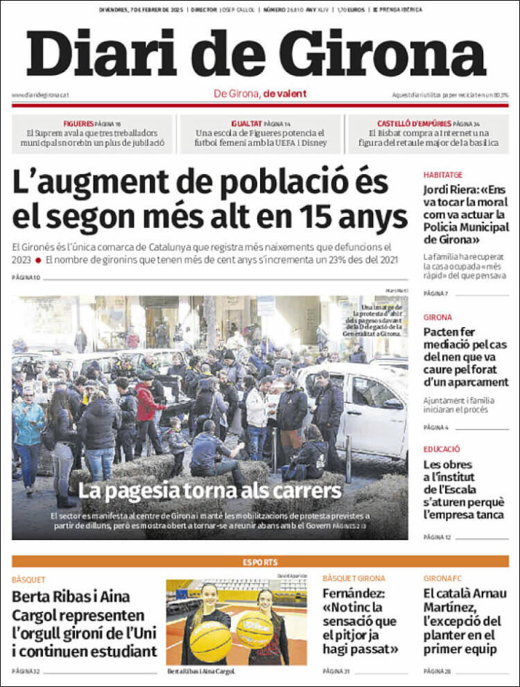 Portada de Diari de Girona (España)