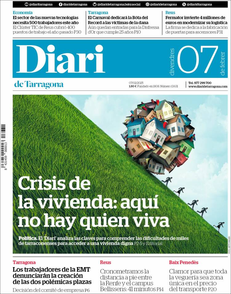 Portada de Diari de Tarragona (España)