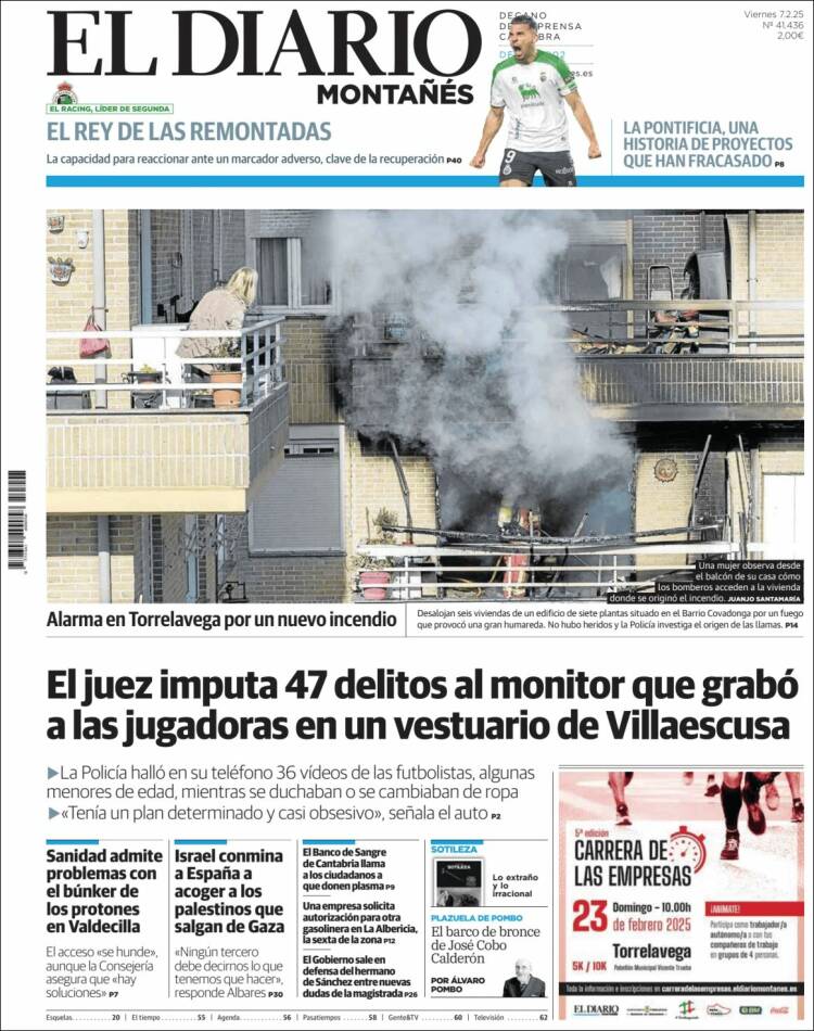 Portada de El Diario Montañés (España)