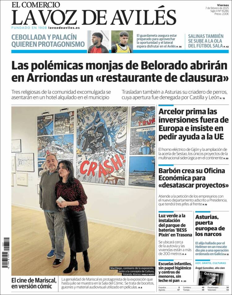Portada de El Comercio - Avilés (España)