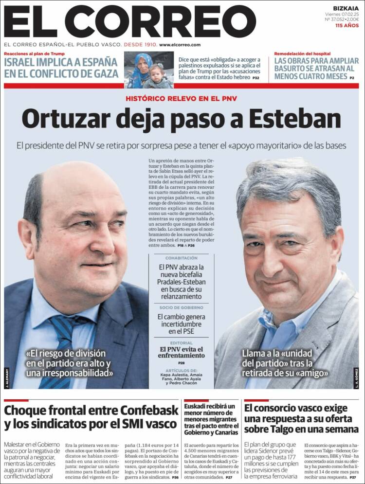 Portada de El Correo (España)