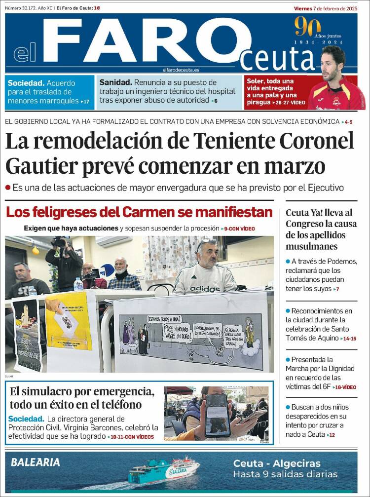 Portada de El Faro de Ceuta (España)