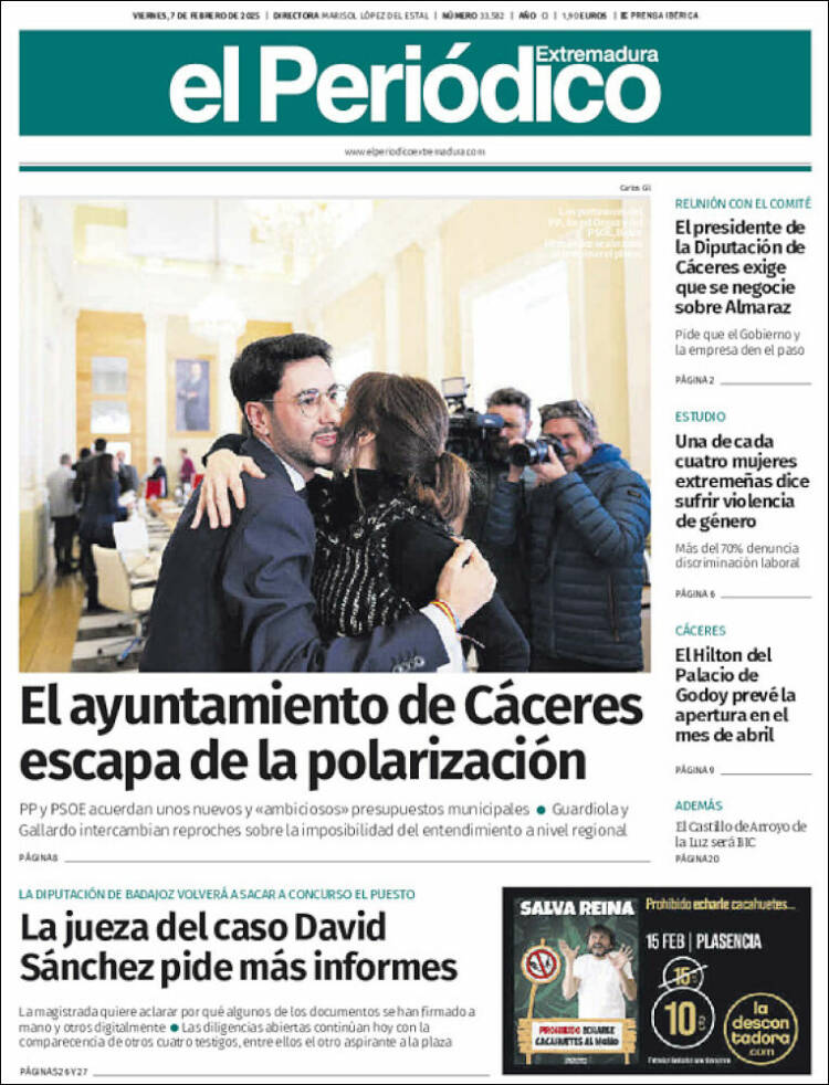 Portada de El Periódico de Extremadura (España)