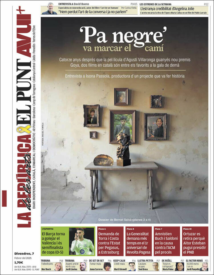 Portada de El Punt Avui (España)