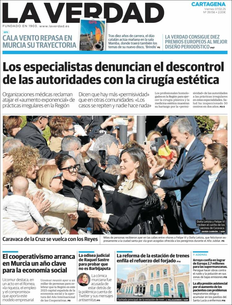 Portada de La Verdad de Cartagena (España)