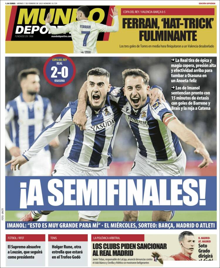 Portada de Mundo Deportivo Gipuzkoa (España)