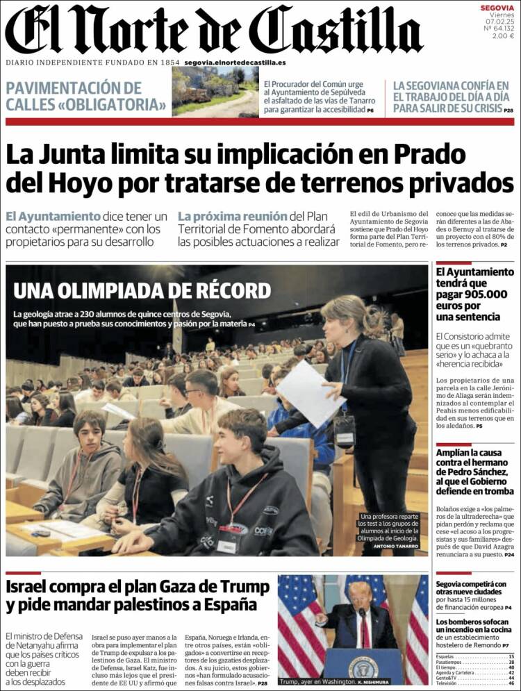 Portada de Norte de Castilla - Segovia (España)