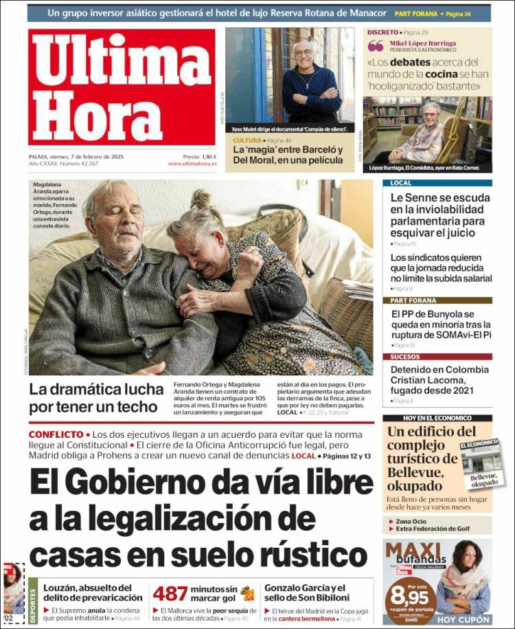 Portada de Última Hora (España)