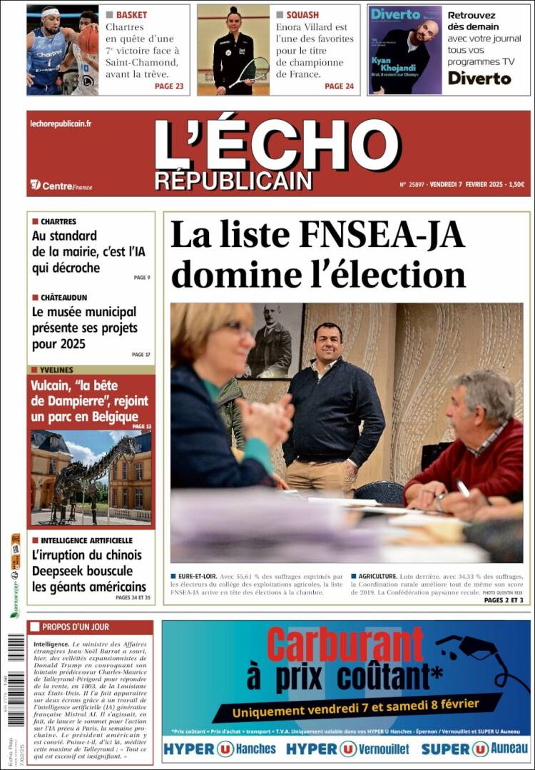 Portada de L'Echo Républicain (Francia)