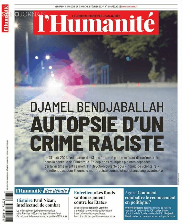 Portada de l'Humanite (Francia)