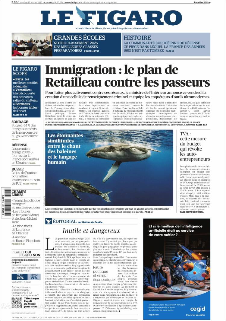 Portada de Le Figaro (Francia)