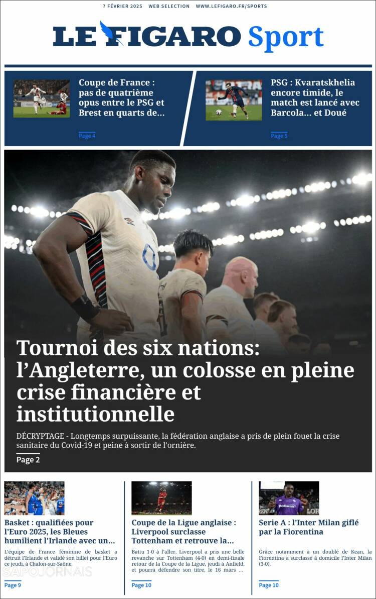 Portada de Le Figaro Sport (Francia)