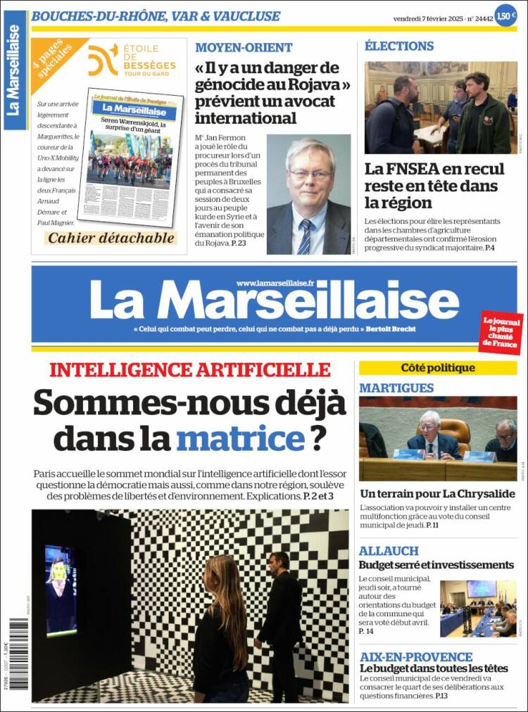 Portada de La Marseillaise (Francia)