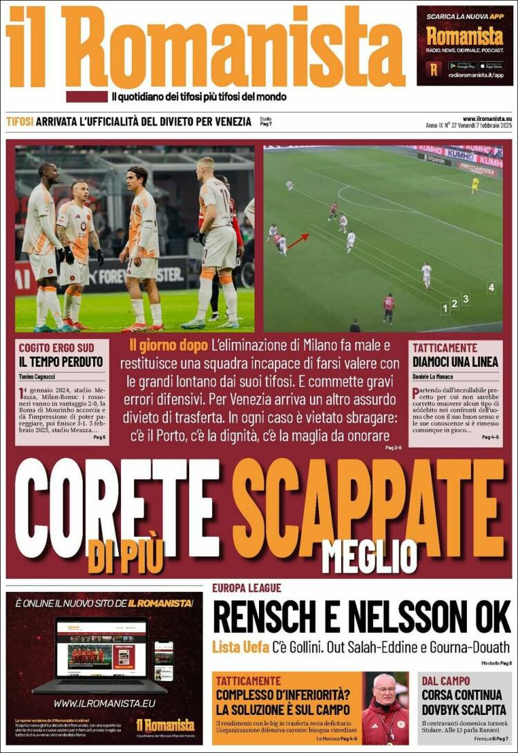 Portada de Romanista (Italia)