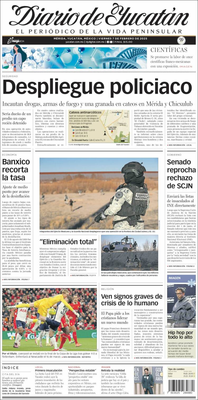 Portada de Diario de Yucatán (México)