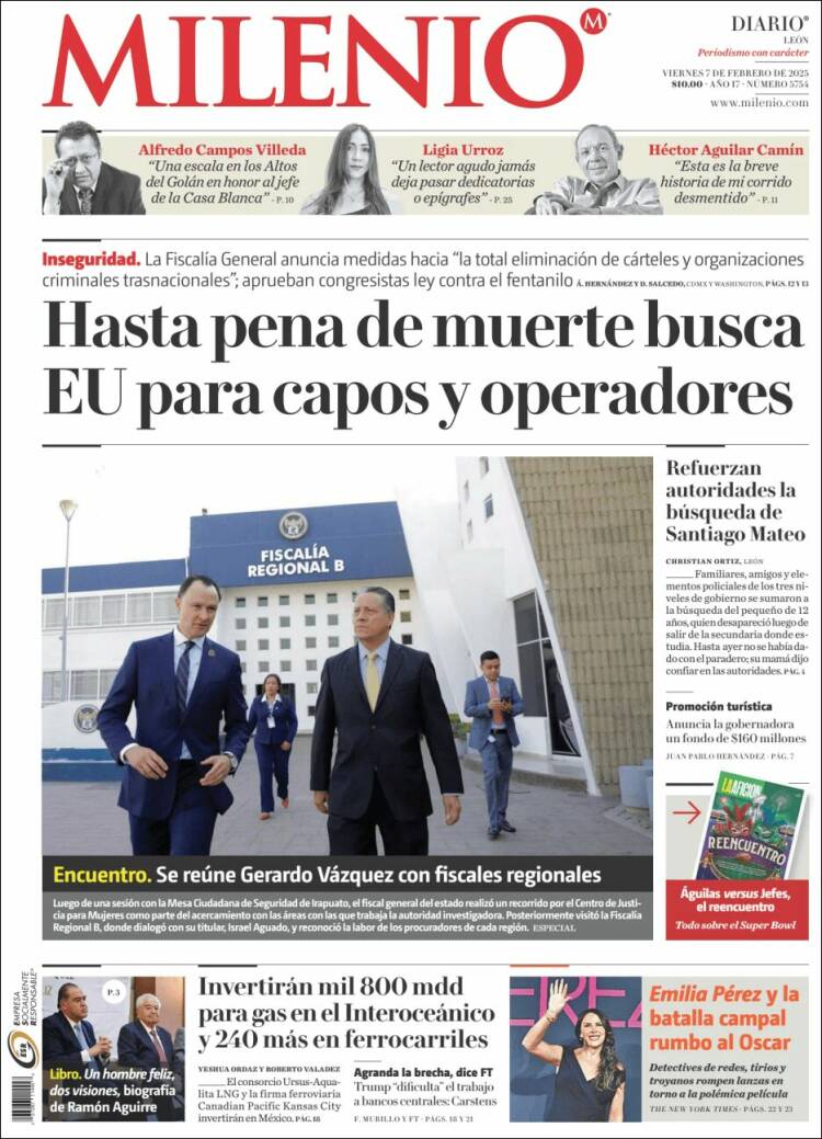 Portada de Milenio de León (México)