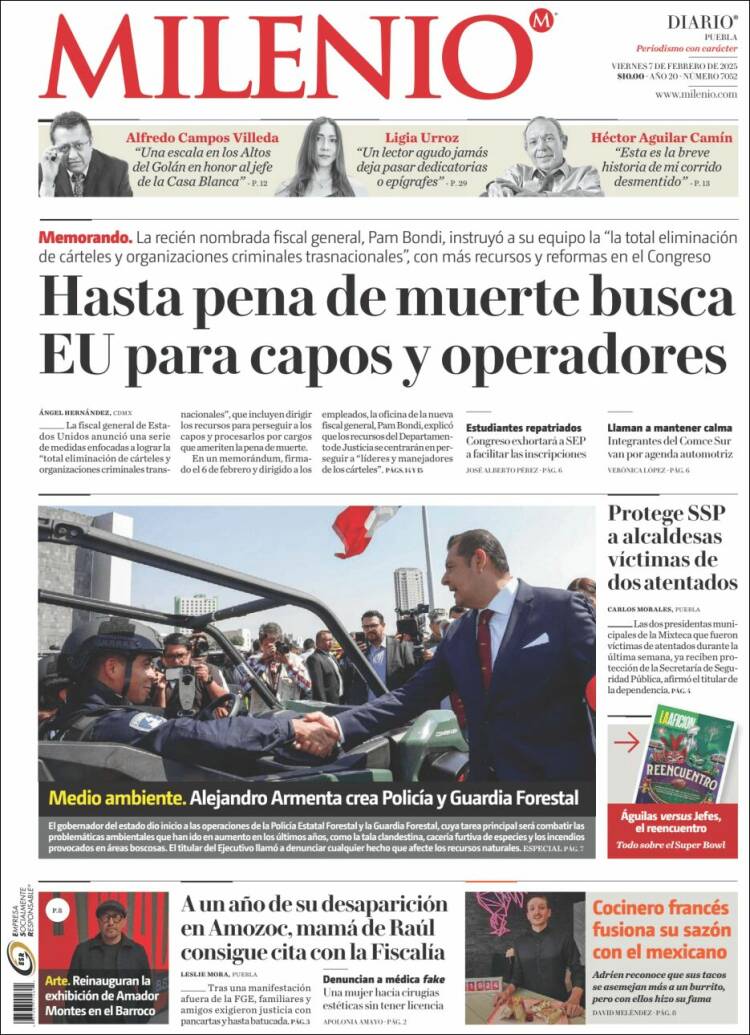 Portada de Milenio de Puebla (México)