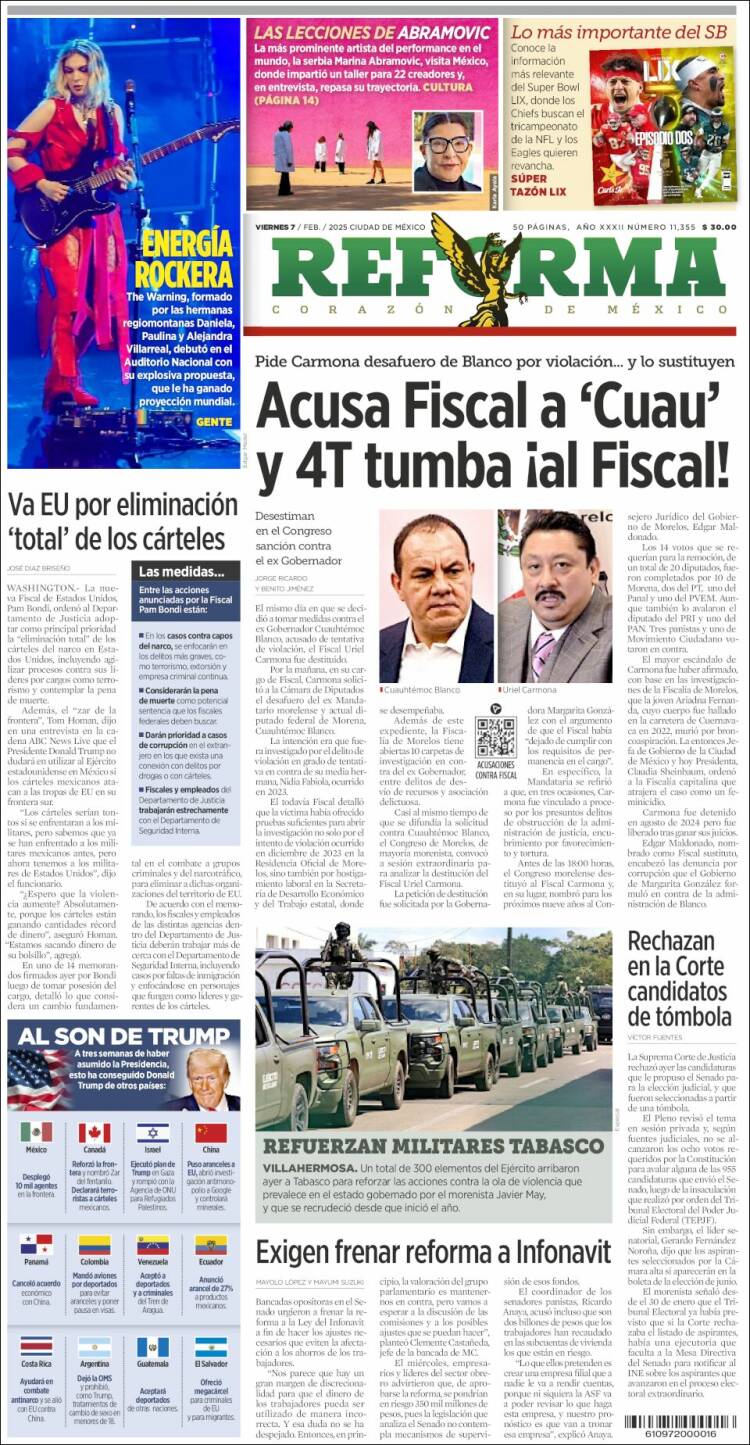 Portada de Reforma (México)