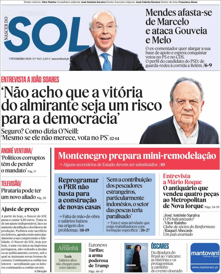 Portada de Jornal Sol (Portugal)
