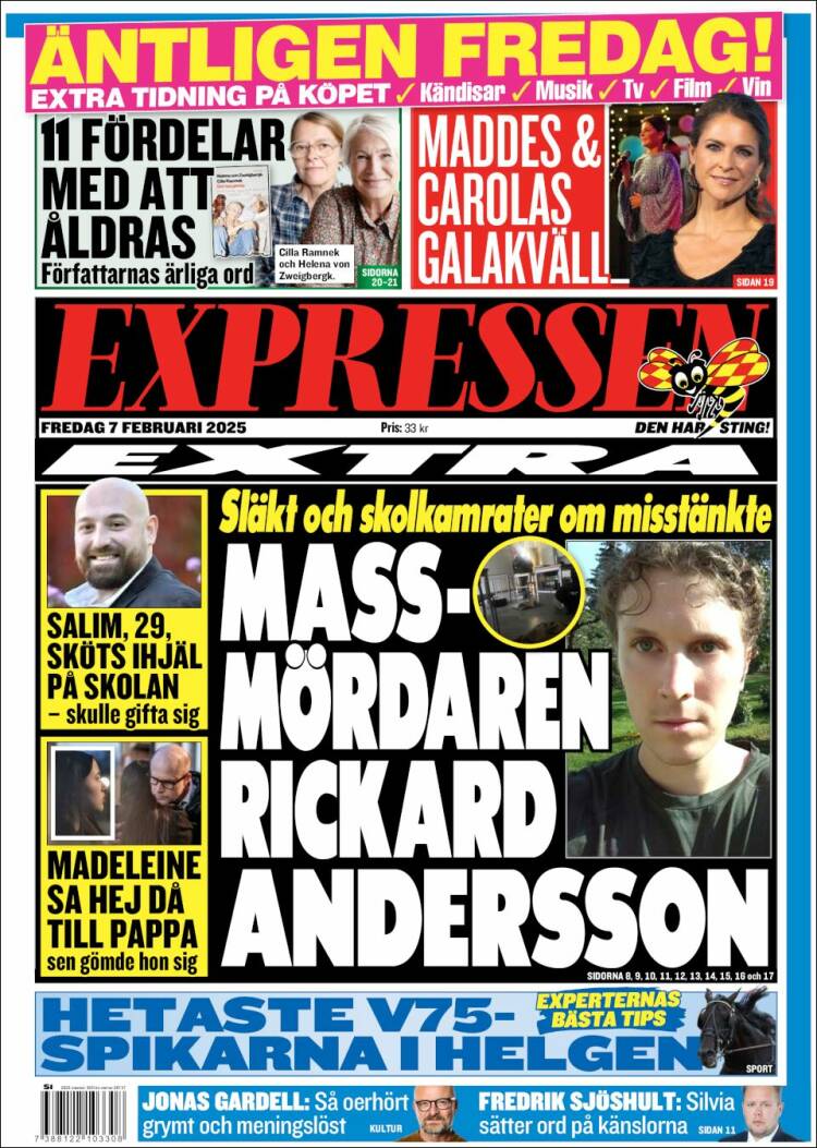 Portada de Expressen (Suecia)