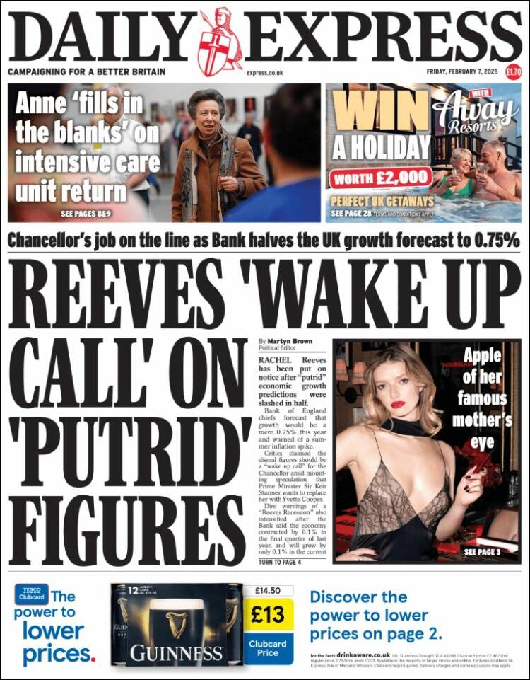 Portada de Daily Express (Reino Unido)