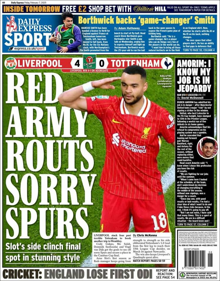 Portada de Express Sport (Reino Unido)