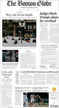 Portada de Boston Globe (USA)