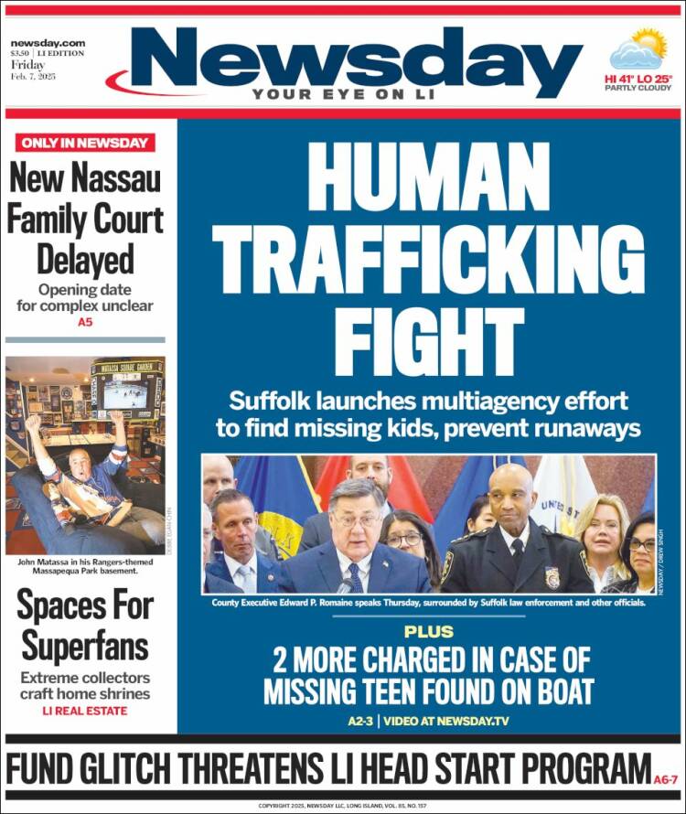 Portada de Newsday (USA)