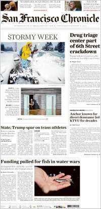 Portada de San Francisco Chronicle (USA)