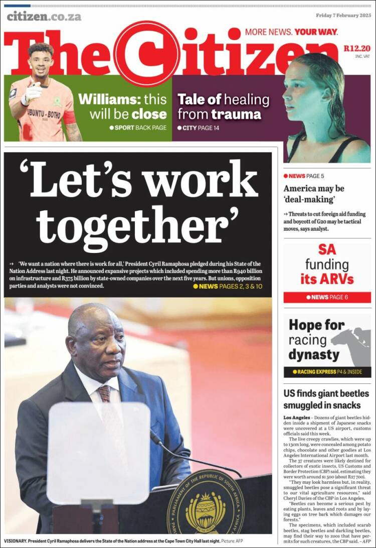 Portada de The Citizen (Sud&aacute;frica)