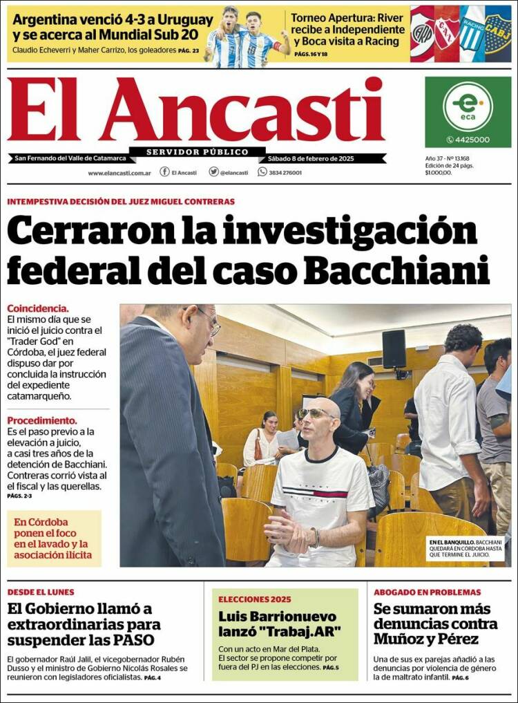 Portada de El Ancasti (Argentina)