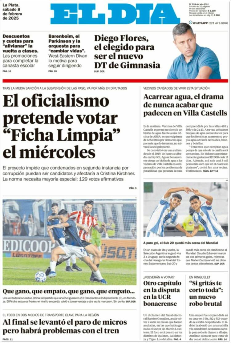 Portada de El Día de la Plata (Argentina)