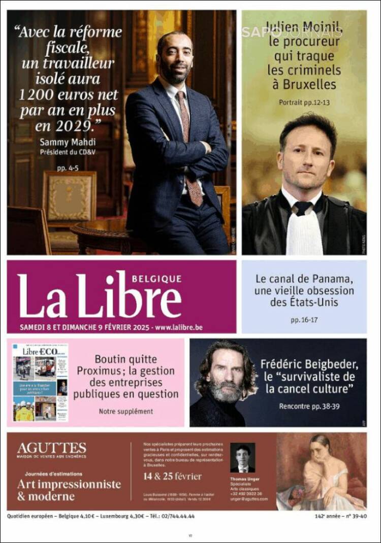 Portada de La Libre.be (B&eacute;lgica)