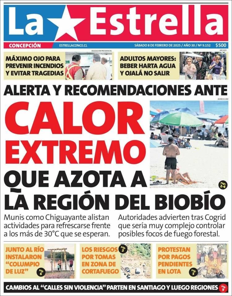 Portada de La Estrella de Concepción (Chile)