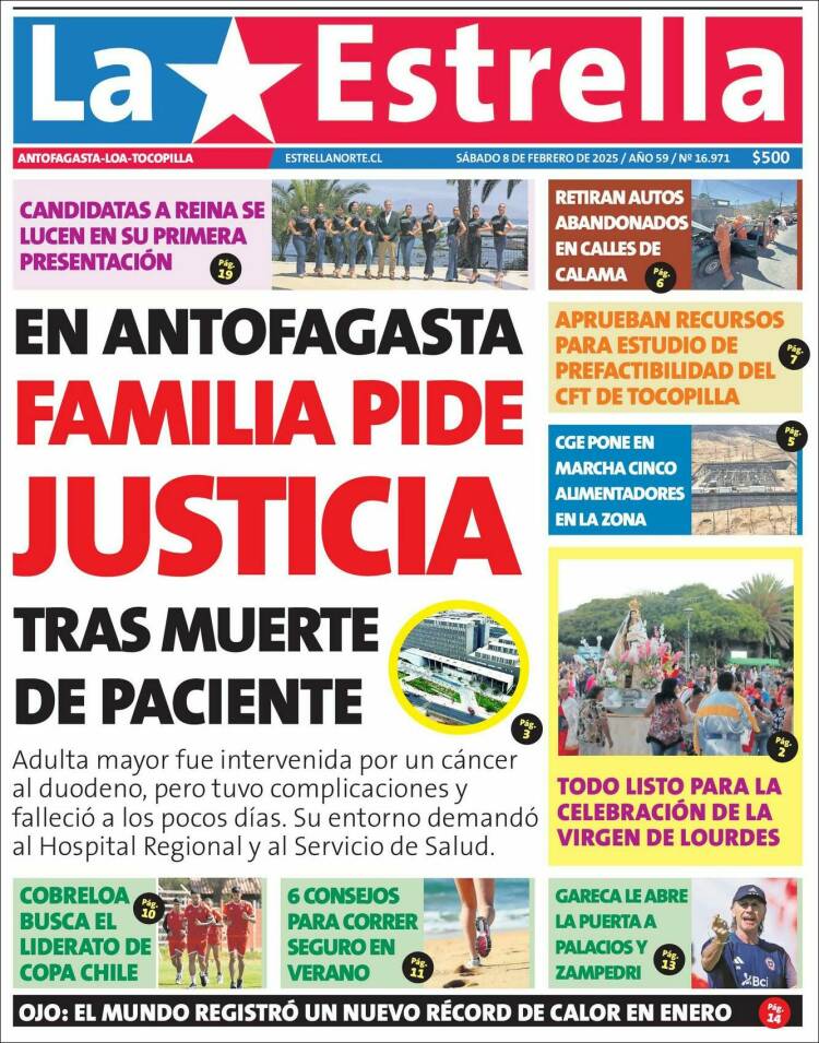 Portada de La Estrella de Loa (Chile)