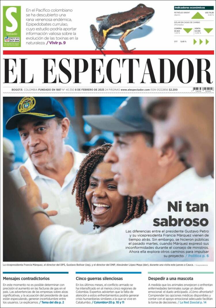 Portada de El Espectador (Colombia)