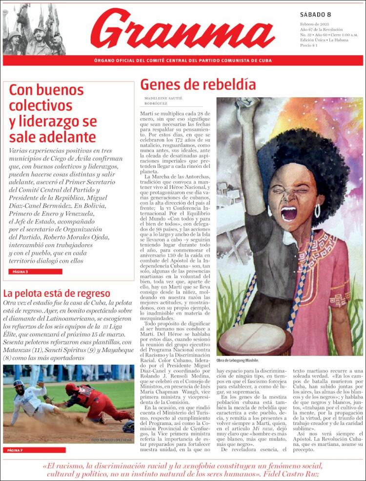 Portada de Granma (Cuba)