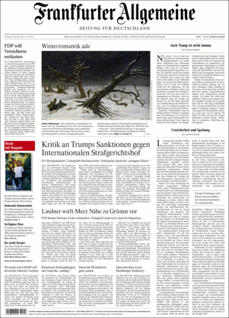 Portada de Frankfurter Allgemeine (Alemania)