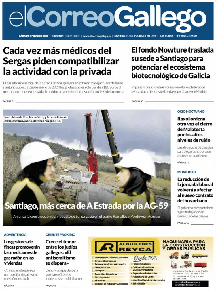 Portada de El Correo Gallego (España)