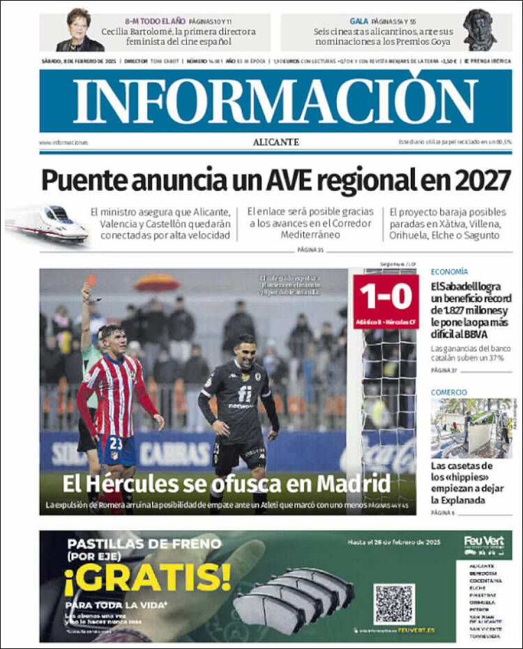 Portada de Diario Información (España)