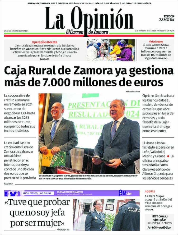 Portada de La Opinión - El Correo de Zamora (España)