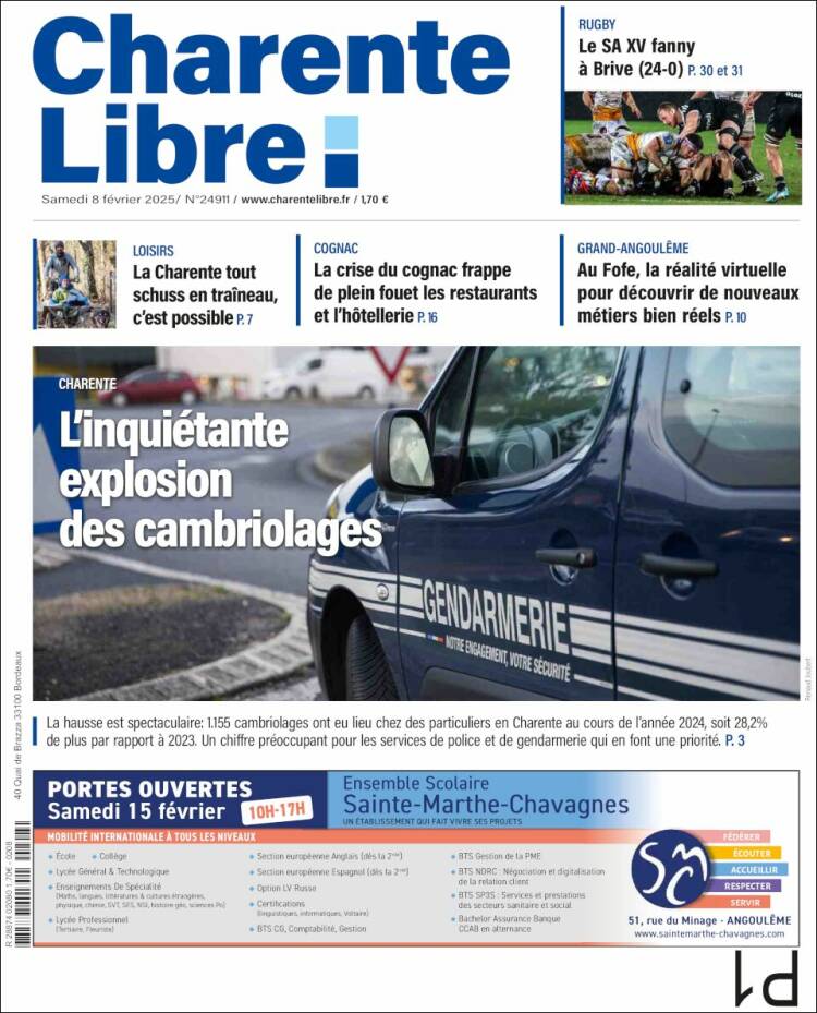 Portada de Charente Libre (Francia)