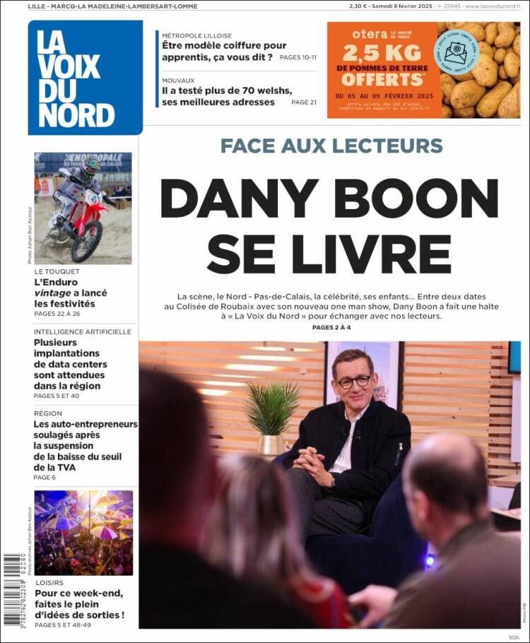 Portada de La Voix du Nord (Francia)