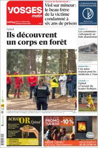 Portada de Vosges Matin (Francia)