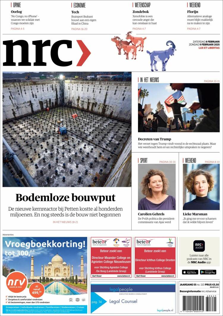 Portada de NRC Handelsblad (Pa&iacute;ses Bajos)