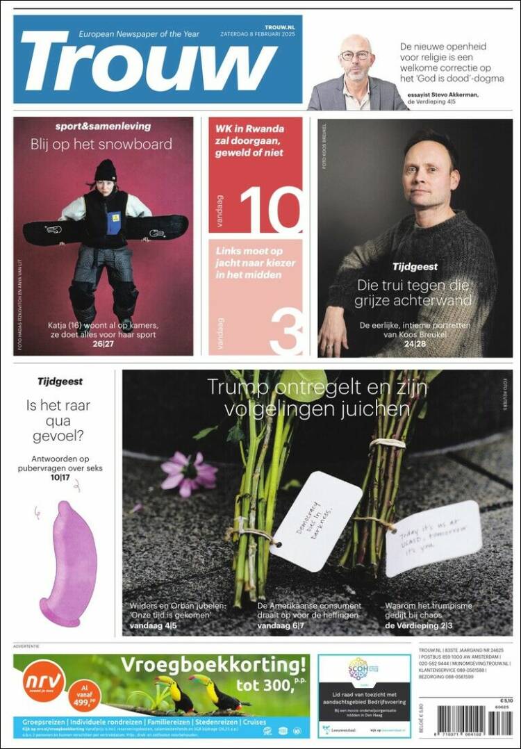 Portada de Trouw (Pa&iacute;ses Bajos)